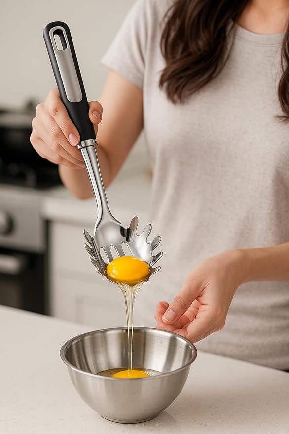 Stainless Steel Ladle and Pasta Server Set, Food-Grade Thickened Metal Soup - Image 7