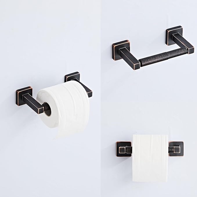 Bathroom Hardware Set 4 Pieces, Oil Rubbed Bronze Towel Bar Set Stainless Steel - Image 4