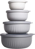COOK WITH COLOR Prep Bowls with Lids- Wide and Deep Nesting Plastic Small by CookwithColor