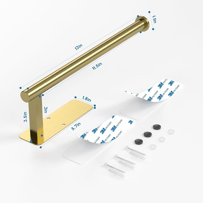 ASTOFLI Paper Towel Holder Under Cabinet No Drilling, Self Adhesive Paper Towel - Image 2