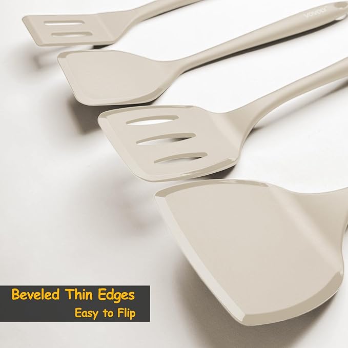 Silicone Spatula Set, 600°F Heat Resistant Silicone Spatula Turner Flipper - Image 3
