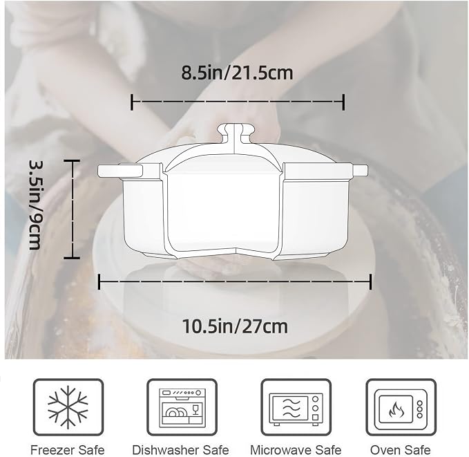 FUN ELEMENTS Casserole Dish, 2 Quart Lace Emboss Dish - Image 6