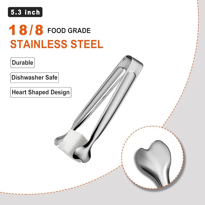 Serving Tongs, Anytrp 12-Packs Stainless Steel Sugar Tong, 5.3inch Small Tongs - Image 3