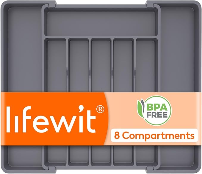 Lifewit Silverware Drawer Organizer, Expandable Utensil Tray by Lifewit