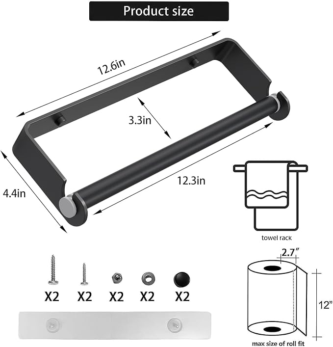 Aheucndg Paper Towel Holder for Kitchen, Wall Mount Paper Towel Holder - Image 3