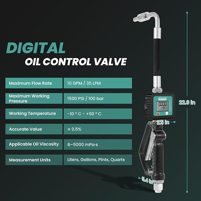 Digital Oil Control Valve Flow Meter Dispenser Nozzle, Pneumatic Oil Gun - Image 6