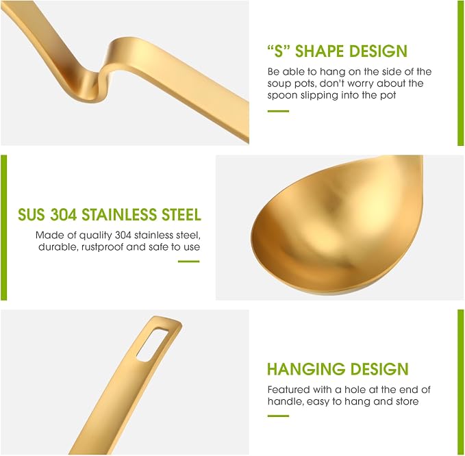 Patelai Hot Pot Slotted Ladle Set Stainless Steel Soup Ladle Strainer Scoops - Image 3