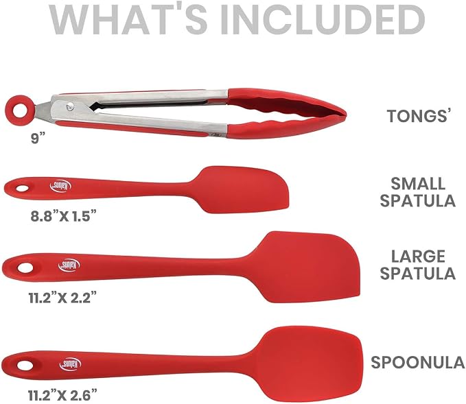 Kaluns Silicone Spatula Set 4 Pcs Rubber Spatulas Silicone Heat Resistant 600°F - Image 2