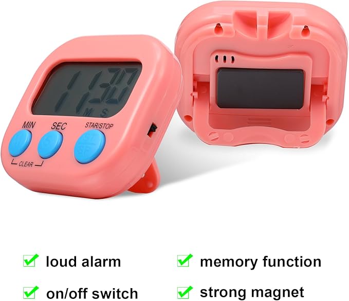 Weewooday 50 Pcs Large Classroom Timers Stopwatch Magnetic Kitchen Digital - Image 3