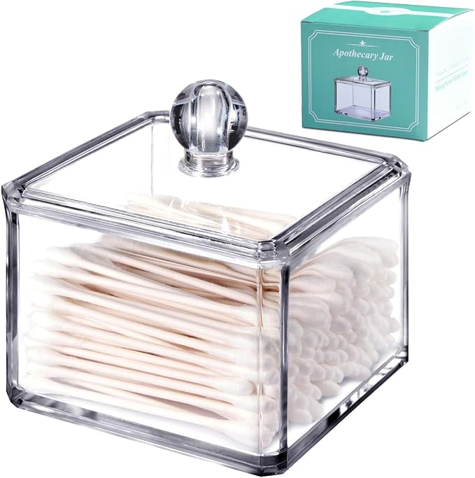SheeChung 2-Pack Modern Square Acrylic Qtip Holder - Image 8