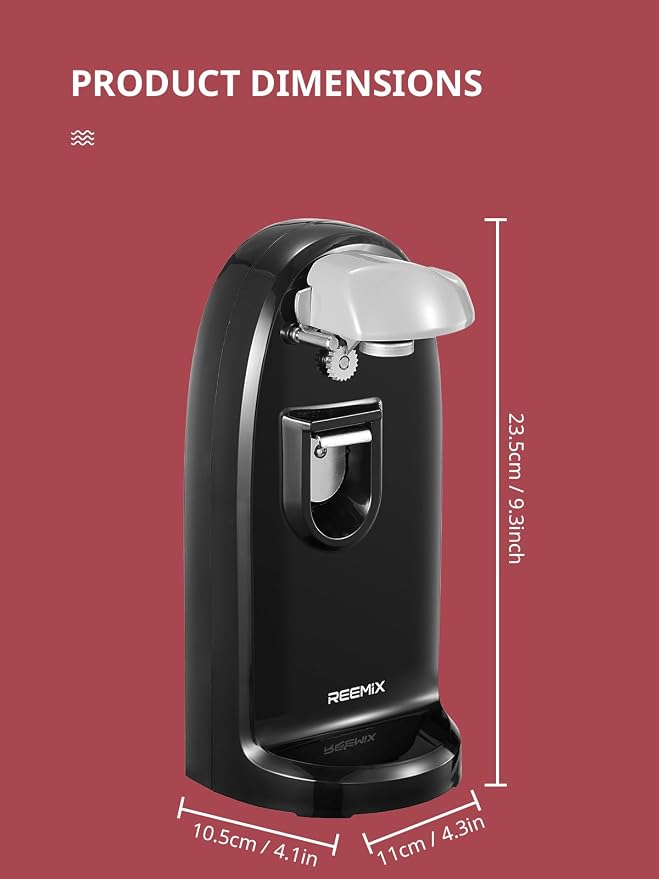 Reemix Electric Can Opener, One-Touch Operation, Knife Sharpener and Bottle - Image 7