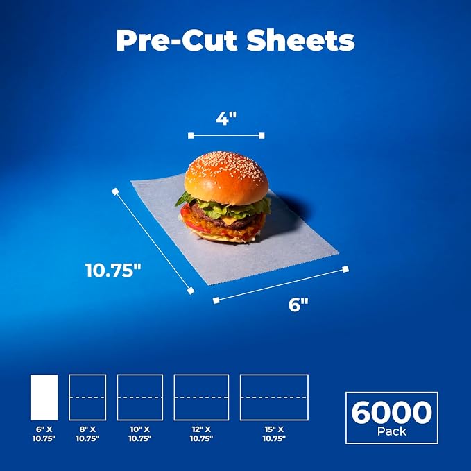 Fit Meal Prep 6 x 10.75" Wax Paper Sheets - Image 2