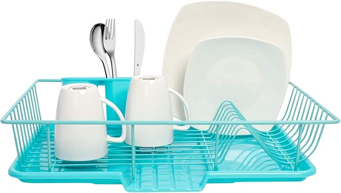 Sweet Home Collection Dish Rack Drainer 3 Piece Set - Image 2