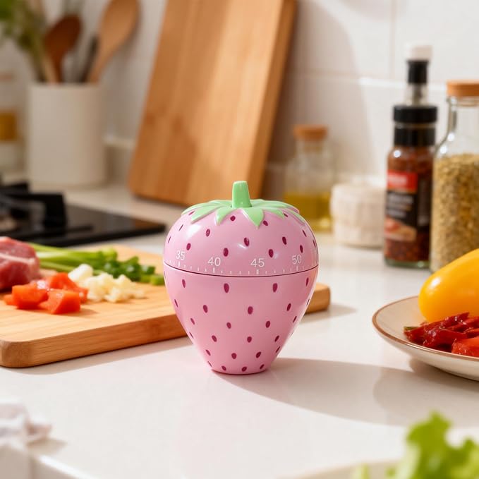 Cute Fruit Cookie Kitchen Timer | Novelty Manual Cooking Alarm | Fun Shaped - Image 4