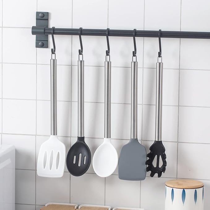 COOK WITH COLOR Silicone Cooking Utensils, Kitchen Utensil Set, Cooking Utensils - Image 7