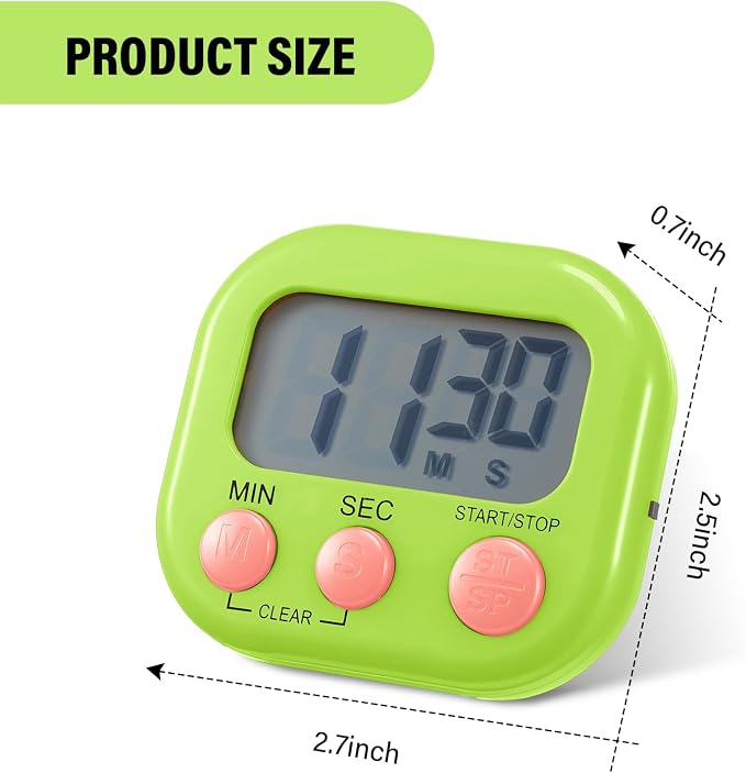 Weewooday 50 Pcs Large Classroom Timers Stopwatch Magnetic Kitchen Digital - Image 2