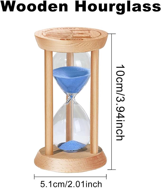 1 Minute Sand Timer, 1 Min Wooden Hourglass, Wood Mini Sand Clock, One Minute - Image 2