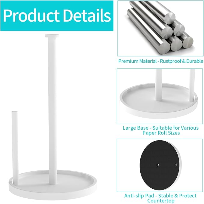 Paper Towel Holder Countertop, Standing Paper Roll Holder - Image 4
