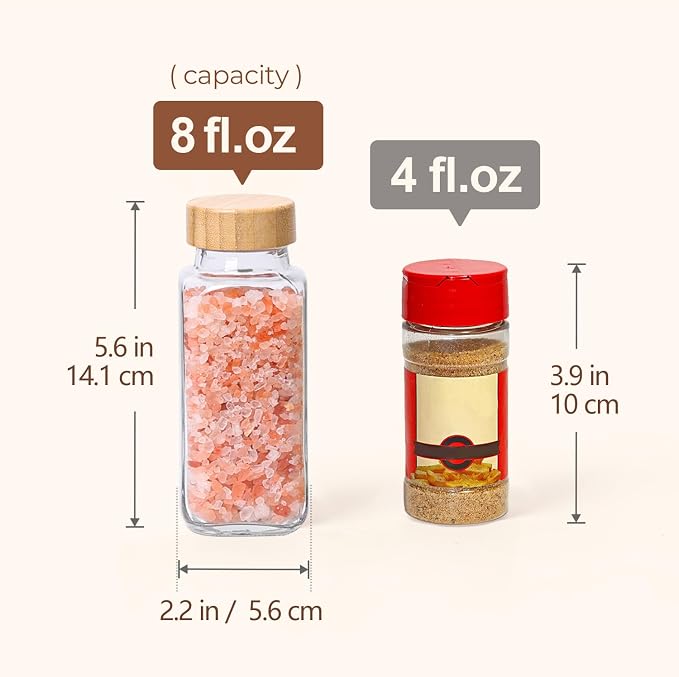 ComSaf 8 oz 6Pcs Glass Spice Jars - Image 5