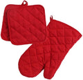 Home Collection Red 3pc Set Oven Mitt & Potholders by Home