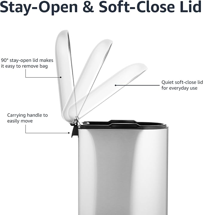 Amazon Basics D-Shaped Small Trash Can - Image 3