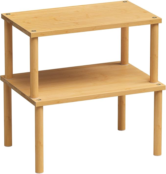 VERTORGAN Cabinet Organizer Shelf, Kitchen Counter Shelves, Bamboo Stackable by VERTORGAN