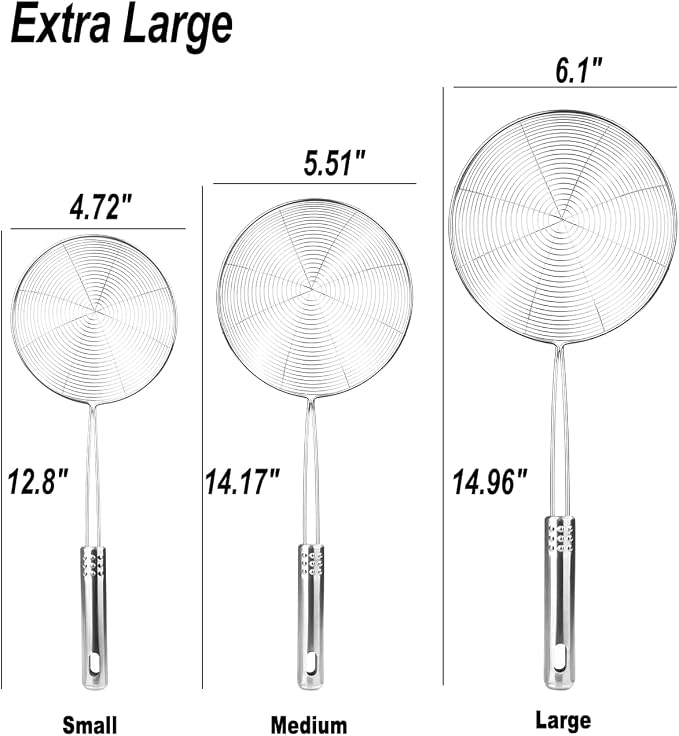 Enhanced Version Stainless Steel Spider Strainer Skimmer Ladle, Pasta Strainer - Image 2
