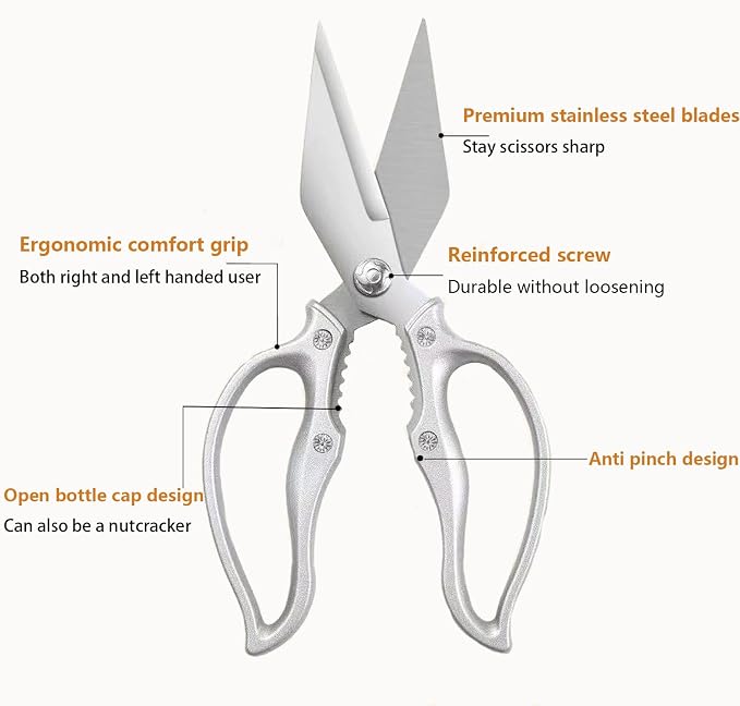 Kitchen Shears Heavy Duty Kitchen Scissors Stainless Steel Sharp Cooking Shears - Image 3