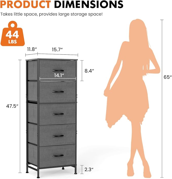 Sweetcrispy 5 Drawer Dresser - Image 3