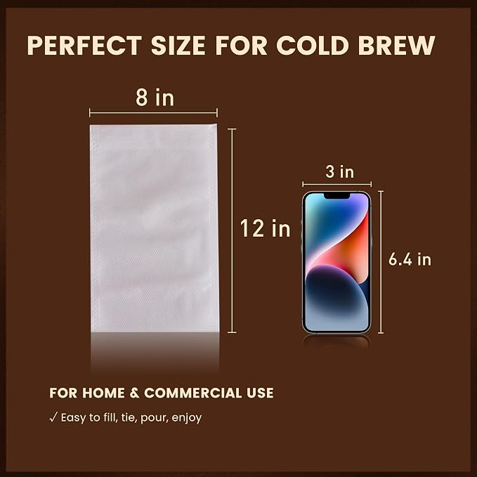 Cold Brew Bags, 8 * 12 Inch Fine Mesh Drawstring Pouches, Fits Mason Jars & - Image 2