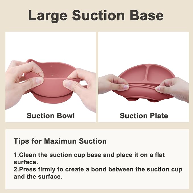 Silicone Baby Feeding Set | Baby Led Weaning Supplies Includes Suction Bowls - Image 6