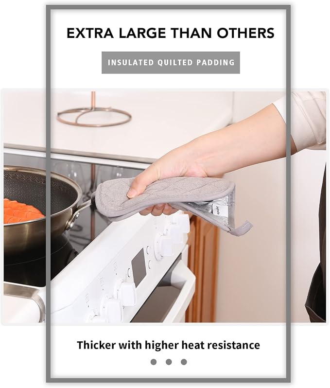 Joyhalo 4 Pack Pot Holders for Kitchen, Cotton Oven Holder - Image 4