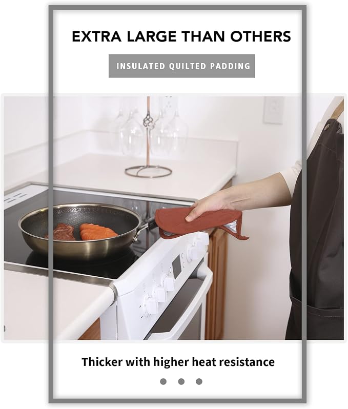 Joyhalo 4 Pack Pot Holders for Kitchen, Cotton Oven Holder - Image 3