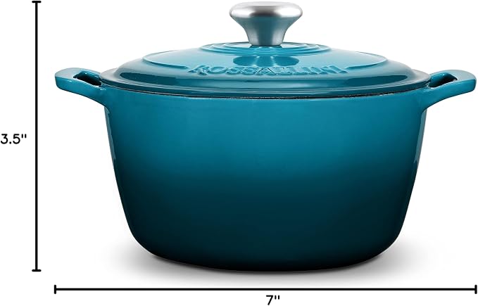 ROSSALLINI Signature Enameled Cast Iron Dutch Oven, Non-Stick Serving Pot - Image 10