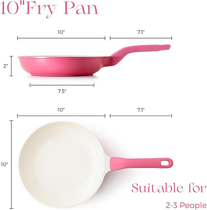 PRICUSIS Nonstick Ceramic Frying Pan, 8/10 Inch Skillet - Image 9