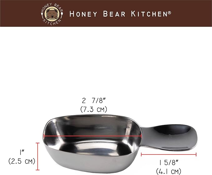 Honey Bear Kitchen 1/4 Cup 60 ml Leave-in Canister Scoops, Polished Stainless - Image 2
