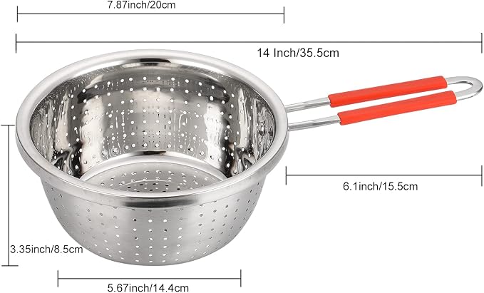 Stainless Steel Perforated Metal Colander Strainer - Image 2
