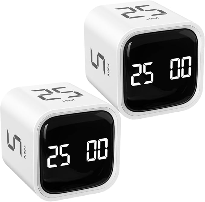 Rotating Pomodoro Timer 5, 10 50 Minutes Preset, Desk Productivity Flip Timer by OORAII