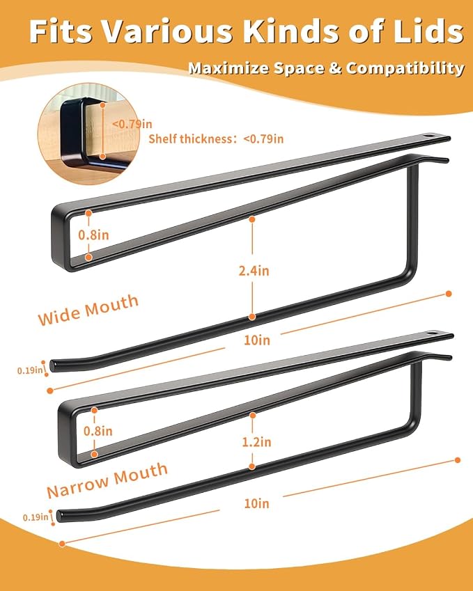 Tumbler Lid Organizer, Space-Saving Yeti Lid Organizer Inside Cabinet, Fit - Image 7