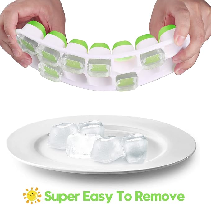 Silicone Ice Cube Tray, Jrisbo 4 Pack Easy-Release & Flexible 14-Ice Cube Trays - Image 2