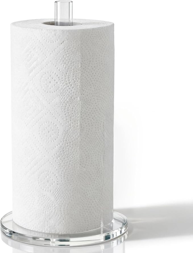 WORHE Paper Towel Holder Countertop Clear Acrylic 5.9" Diameter Thickening by WORHE