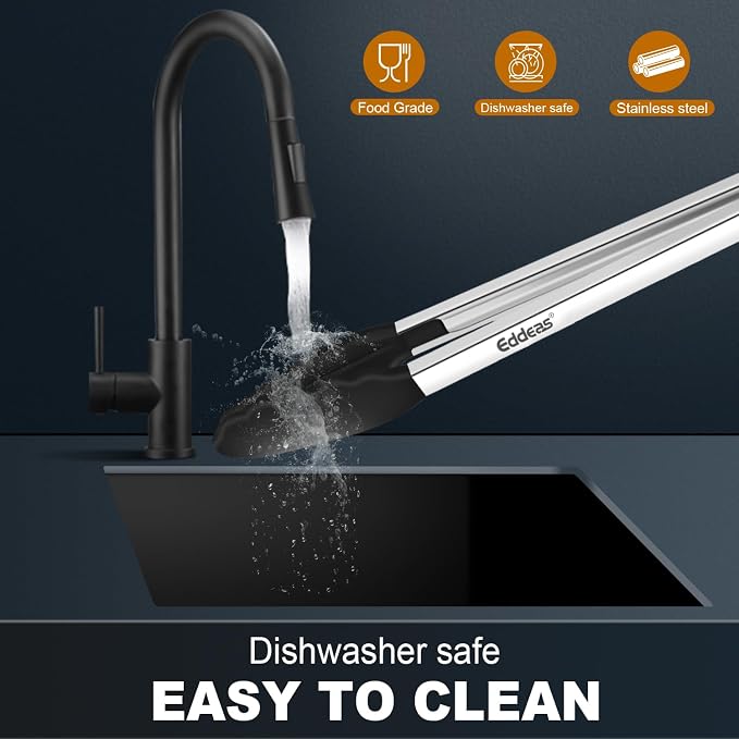 Kitchen Tongs with Silicone Tips, Heat Resistant 600 Degrees All Metal handle - Image 6