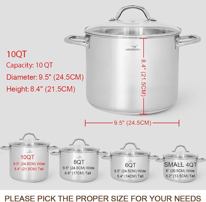 HOMICHEF 10 Quart Stock Pot - Image 4