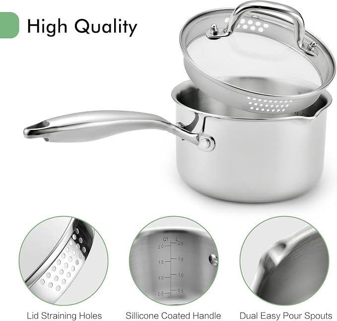 Tri-Ply Stainless Steel Sauce Pan - Image 6