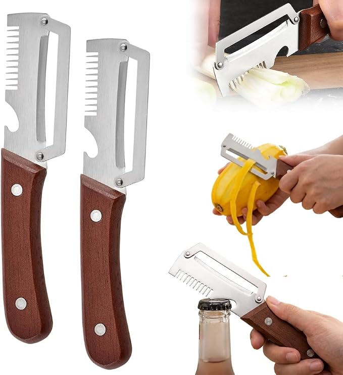 2Pcs Multi-Functional Vegetable Peeler, Ultra-Sharp Stainless Steel Blade by Teamoda
