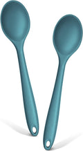E-far Silicone Cooking Spoon Set of 2, Heat Resistant Kitchen Spoons Utensils by E-far