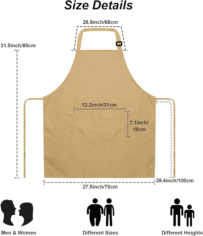15 Pcs Adult Aprons Bulk with Pockets Adjustable Bib Chef Apron - Image 5