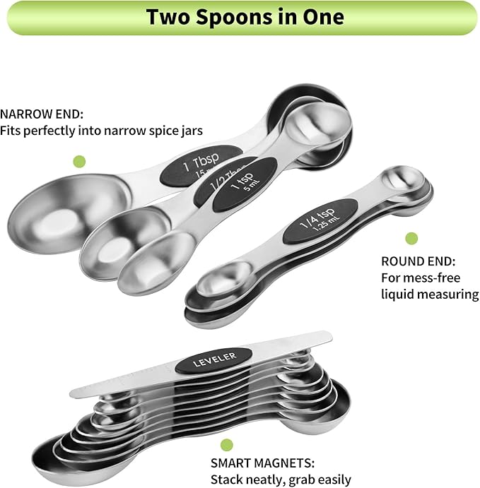 Magnetic Measuring Spoons Set Stainless Steel - Image 7