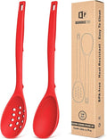 Pack of 2 Silicone Cooking Spoons, Non Stick Solid Kitchen Spoon by BUNDLEPRO