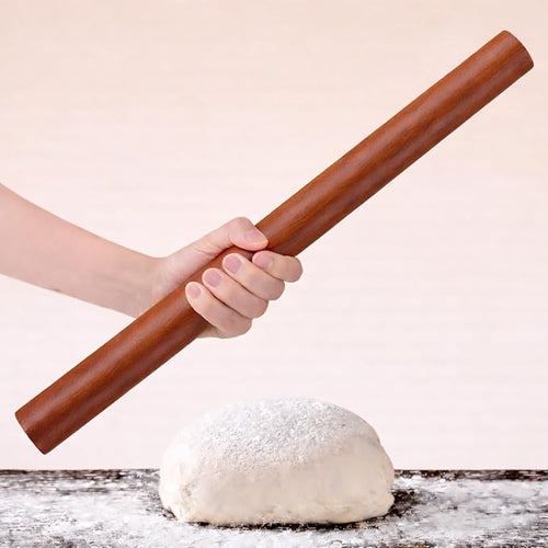 17 Inch French Rolling Pin, Wooden Dough Roller by Unknown